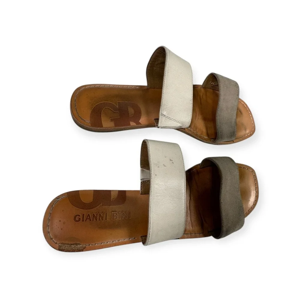 Gianni Bini Two-Strap Slide‎ Sandals Casual Comfort Neutral Size 9
